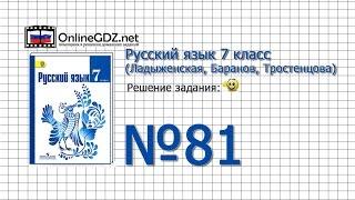 Задание № 81 — Русский язык 7 класс (Ладыженская, Баранов, Тростенцова)