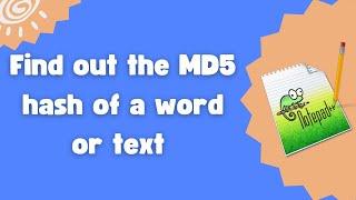 How to find out the MD5 hash of a word / text