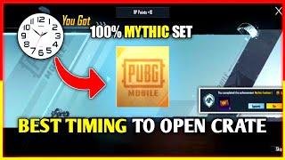 100% MYTHIC SET  BEST TIME TO OPEN THE CRATE !? PUBG Mobile korea