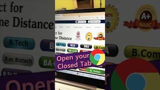 how to re-open closed tabsChrome hacks ! #shorts #ytviral #chrome #computer #tipsandtricks