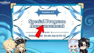 FINALLY!! HOYOVERSE Revealed Version 4.7 Special Program LIVESTREAM And NEW Details - Genshin Impact
