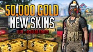 I SPENT 50,000 GOLD ON NEW RULES OF SURVIVAL SKINS!! RoS Crate Opening Gameplay