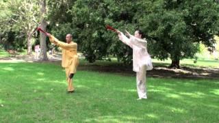 yang shi tai chi fan 36 - Master Liu Deming and his disciple Lele wang