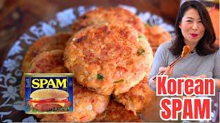 The MOST DELICIOUS SPAM RECIPE: Korean Spam Pancake Recipe #KoreanFood 맛있는 스팸 동그랑땡 만들기