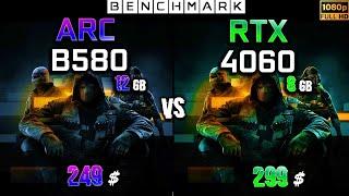 Intel Arc B580 12GB vs RTX 4060 8GB / Test in 10 Games / 1080p / Ryzen 7 9800X3D