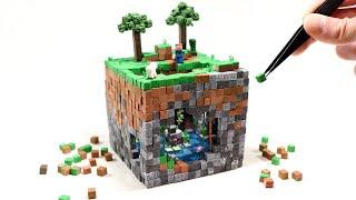 I made a tiny MINECRAFT WORLD out of CLAY / Lush Cave / DIY