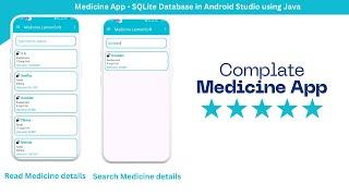 How to Create a Medicine App with SQLite in Android Studio | Java Tutorial