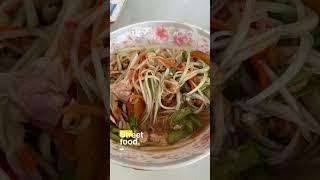 School lunch - Thailand  style  somtam and fried chicken