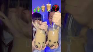 Boba emoji challengeBubble tea #asmr #mukbang