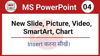 How To Insert New Slide, Picture & SmartArt in MS PowerPoint | Powerpoint tutorial Part-04