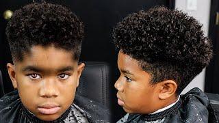 BACK 2 SCHOOL HAIRCUT/ MID FADE/ CURL SPONGE / HAIRCUT TUTORIAL