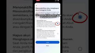 Cara Menonaktifkan akun instagram terbaru!