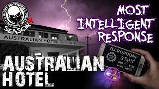 Most INTELLIGENT RESPONSE on the NECROPHONIC APP  Australian Hotel S4Ep1 Night Watchers Paranormal