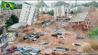 Brazil is paralyzed! The dam broke and floods engulfed houses and cars were swept away