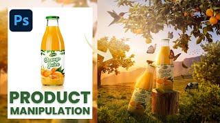 Product manipulation in Photoshop | orange juice poster design | photoshop tutorial | poster design