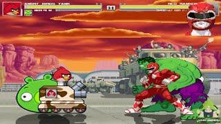 M.U.G.E.N. Battles | Angry Birds Tank/Minion Pig vs Red Ranger/Hulk