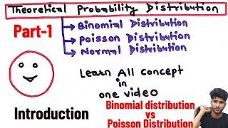 Theoretical Probability Distribution Introduction || Binomial distribution vs Poisson's distribution