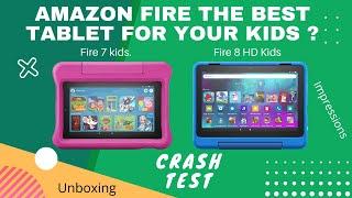 Amazon Fire best tablets for Kids? Unboxing Fire 7 and Fire 8 DH - Crash Test and Impressions