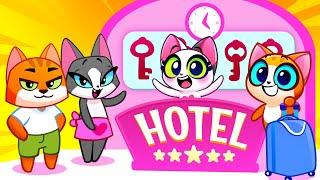 Hotel Adventure  Kids' Funny Storytime  Safety Rules Cartoons for Toddlers  Purr-Purr