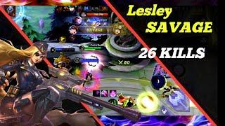 SAVAGE!! 26 Kills Lesley Deadly Sniper / Mobile Legends / coco bird gaming