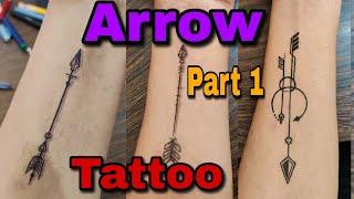 Arrow tribal tattoo with Pen|| Arrow tattoo|| temporary tattoo Art