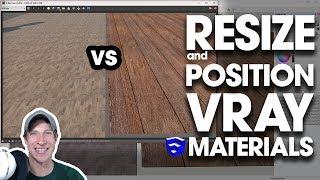 RESIZE AND POSITION VRAY MATERIALS in SketchUp