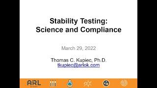 Stability Testing  Science and Compliance