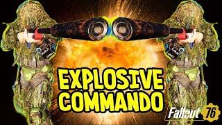 Explosive Commando - Ultimate Sneak & Tank - End Game Legendary Build - Bullets Explode - Fallout 76