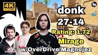 donk 27-14 w/Magnojez/OverDrive (mirage) | Dec 26, 2024 #cs2 #pov