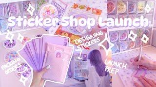 Opening a sticker shop  Launch day, packing orders, cozy studio vlog