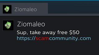Sup, take away free 50$ - Steam Scam Meme