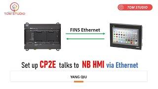 How to set up Omron CP2E PLC to communicate to NB HMI via Ethernet