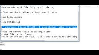 how to write a batch file to ping multiple ip addresses