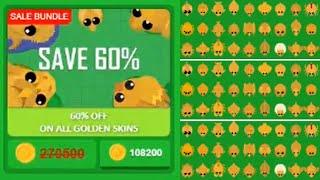 I Bought the Golden Skin Deal for 108,200 Coins | Golden Skins Gameplay Mope.io