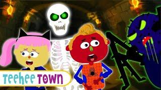 Spooky Scary Skeleton Songs For Kids | A Haunted Tunnel Adventure Song | TeeheeTown