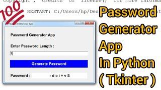 Password Generator App Using Python Tkinter