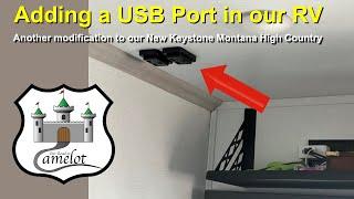 Adding 12v usb charging ports in the bedroom of our Keystone Montana High Country 385BR
