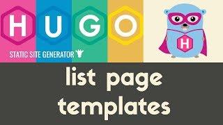 List Page Templates | Hugo - Static Site Generator | Tutorial 12