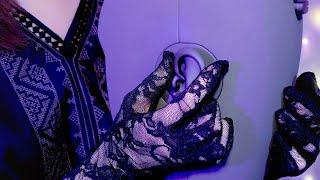 ASMR Ear Massage & Touching with Lace Gloves / Japanese Whispering [KU100]