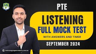 PTE Listening Full Mock Test with Answers | September 2024 | Language Academy PTE NAATI & IELTS