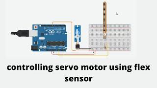 Controlling servo motor using flex sensor