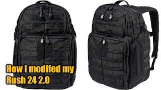 5.11 Tactical Rush 24 2.0 backpack modifications