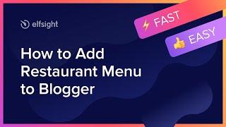 How to Add Restaurant Menu Widget to Blogger