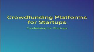 crowdfunding platforms for Startups
