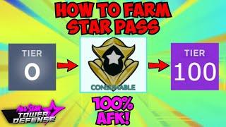 *NEW* How To AFK Grind The Star Pass In All Star Tower Defense! *FASTEST METHOD* | ROBLOX