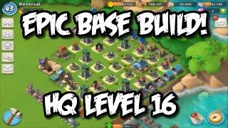 Boom Beach - Headquarter 16 Base Build Layout | Defense Base Build Strategy!