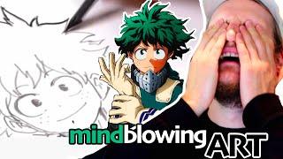 Illustrator REACTS to famous MANGA ARTISTS DRAWING