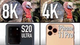 S20 Ultra 8K vs 11 Pro 4K - Video Quality Comparison!