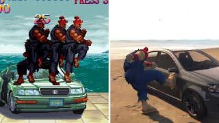 豪鬼の日常。車壊しの進化。ストリートファイター2 - Evolution of car breaking (Akuma Gouki) Street Fighter 2 x GTA5 Mod