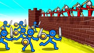 Blue Stickman Army vs Red Stickman Fortress Battle! | Stick Battle War of Legions